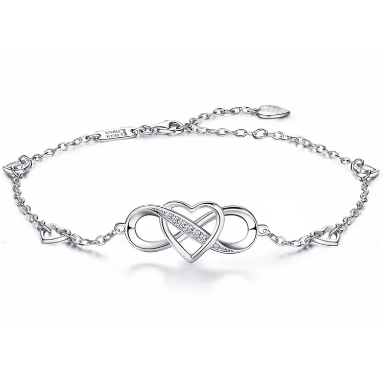 For Daughter - S925 Always Keep Me In Your Heart,For You Are Always In Mine Infinite Heart Bracelet