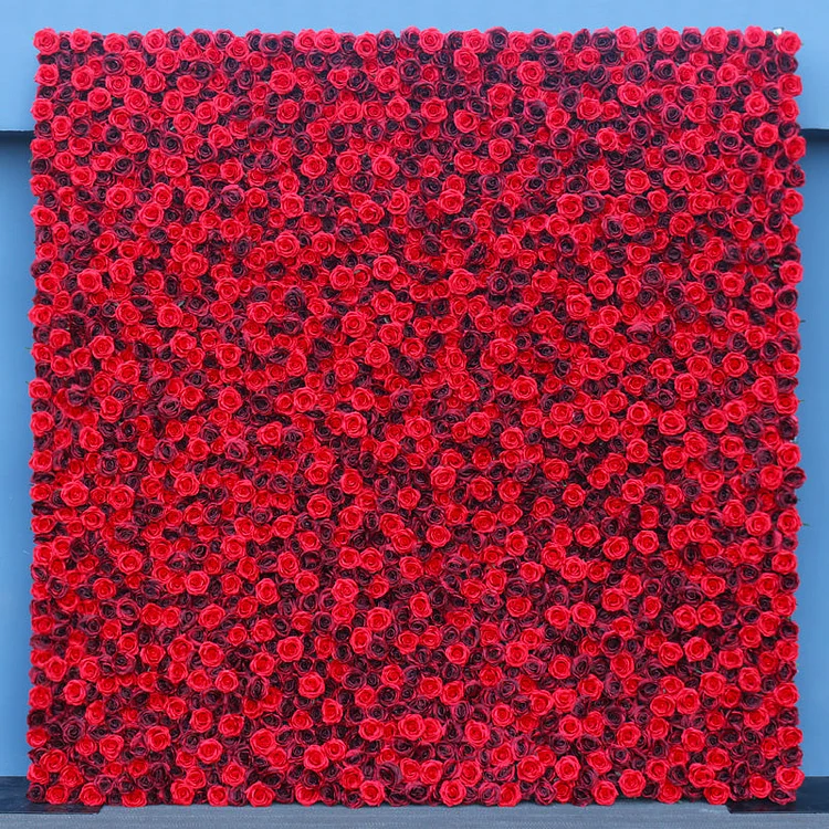 A617 A6965 3D Red Cloth Flower Wall Wedding Backdrop Decoration