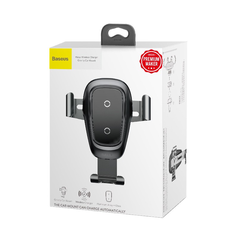 倍思金属重力支架无线充电器 适用于iphone X手机车载导航支架-Digicat 猫电澳洲