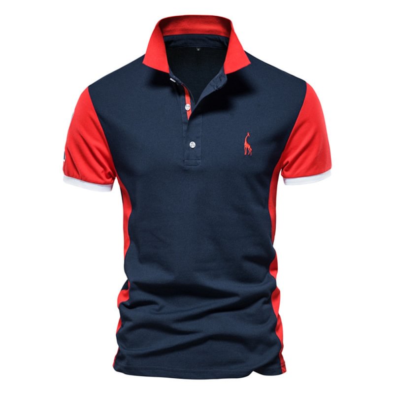 Color Block Casual Men's Polo T-shirts