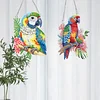 2Pcs Diamond Painting Parrot Diamond Art Pendant Wall Decor