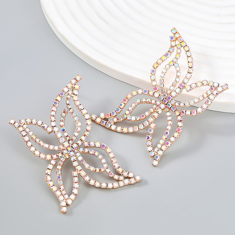 Street Banquet Butterfly Rhinestone Earrings