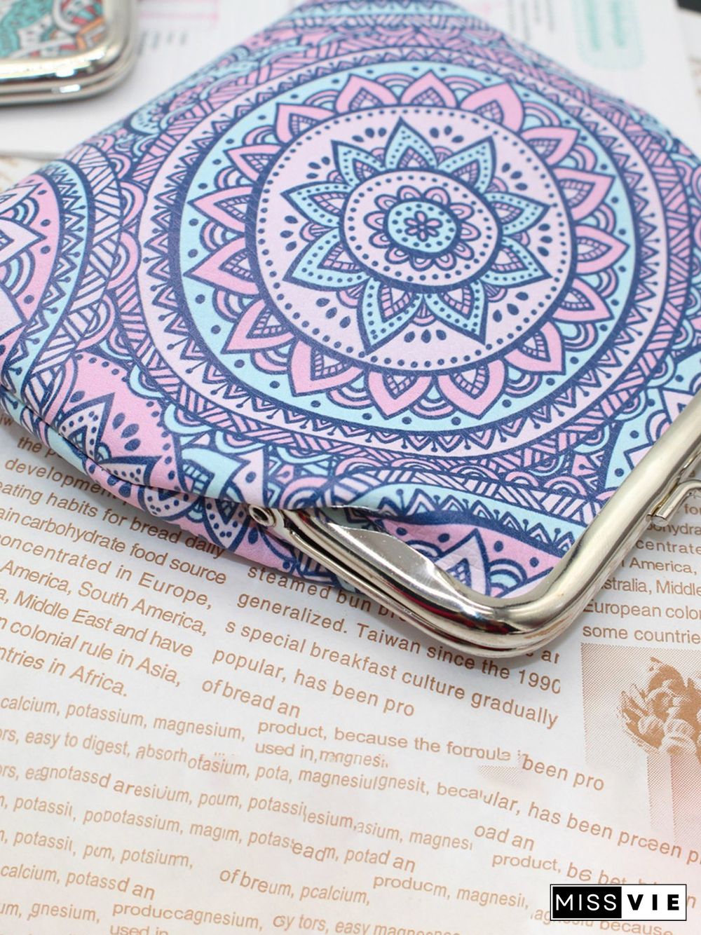 Ethnic Pattern Kiss Buckle Coin Purse Storage Bag