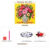 Framed Peony Vase -  DIY Button Art Painting Kit for Creativity DIY Pearl Dot Crafts for Gift Home Wall Decor 30*30CM