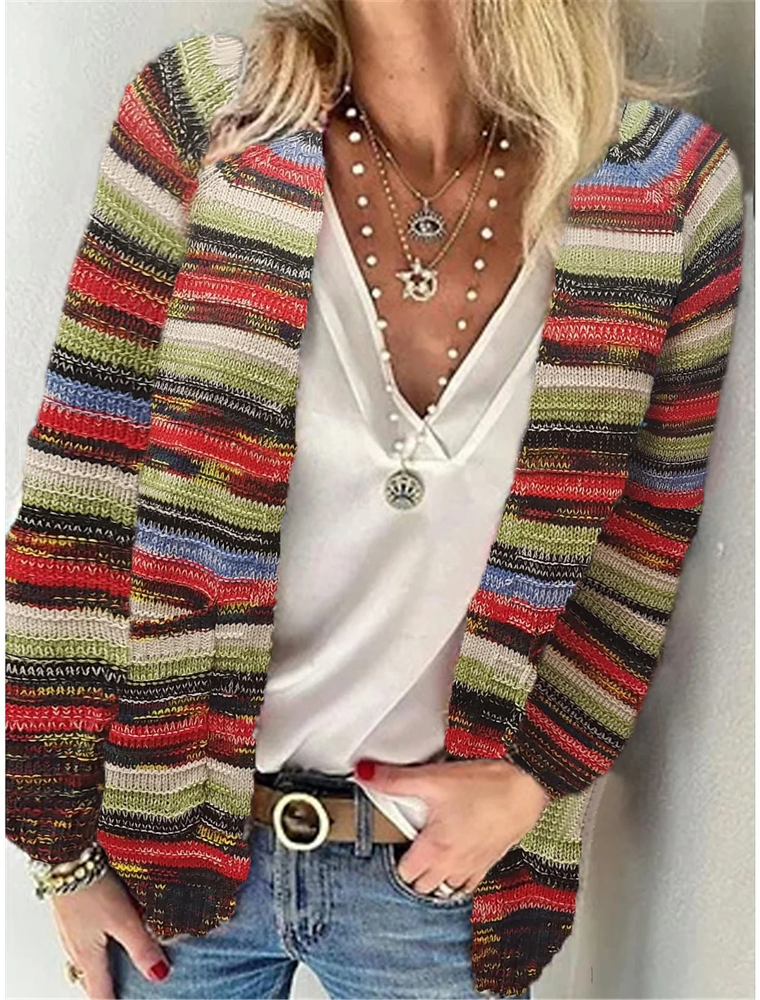 Wongn Wongn Autumn And Winter New Fashion Casual Women's Wear Long Sleeve Multi-Color Women's Sweater Knit Cardigan
