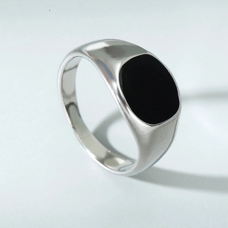 Men’s Fashion Geometric Drip Glossy Thick Alloy Ring