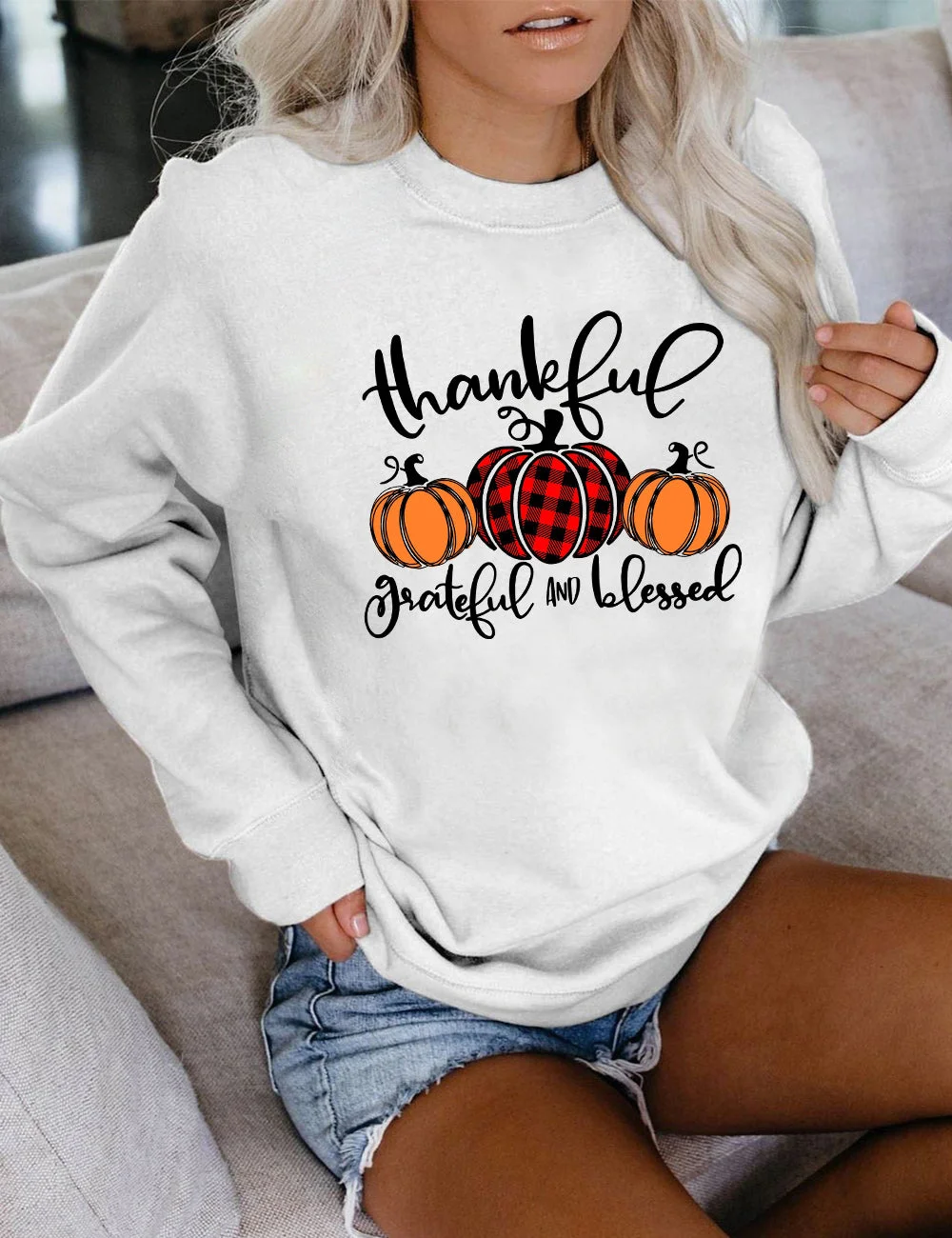Thankful Grateful Blessed Pumpkin Sweatshirt
