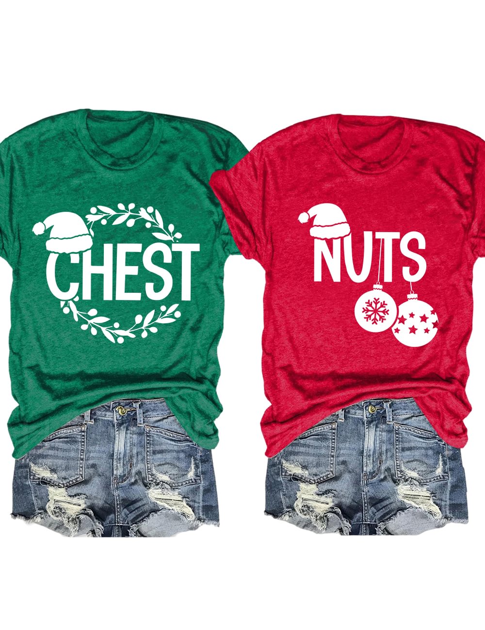 Chest/Nuts Christmas Matching T-Shirt