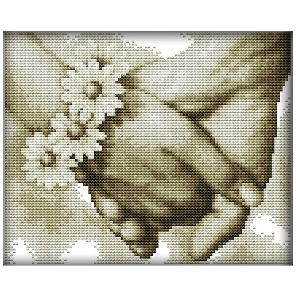 Hand In Hand 14CT pre-stamped canvas(27*21cm) cross stitch