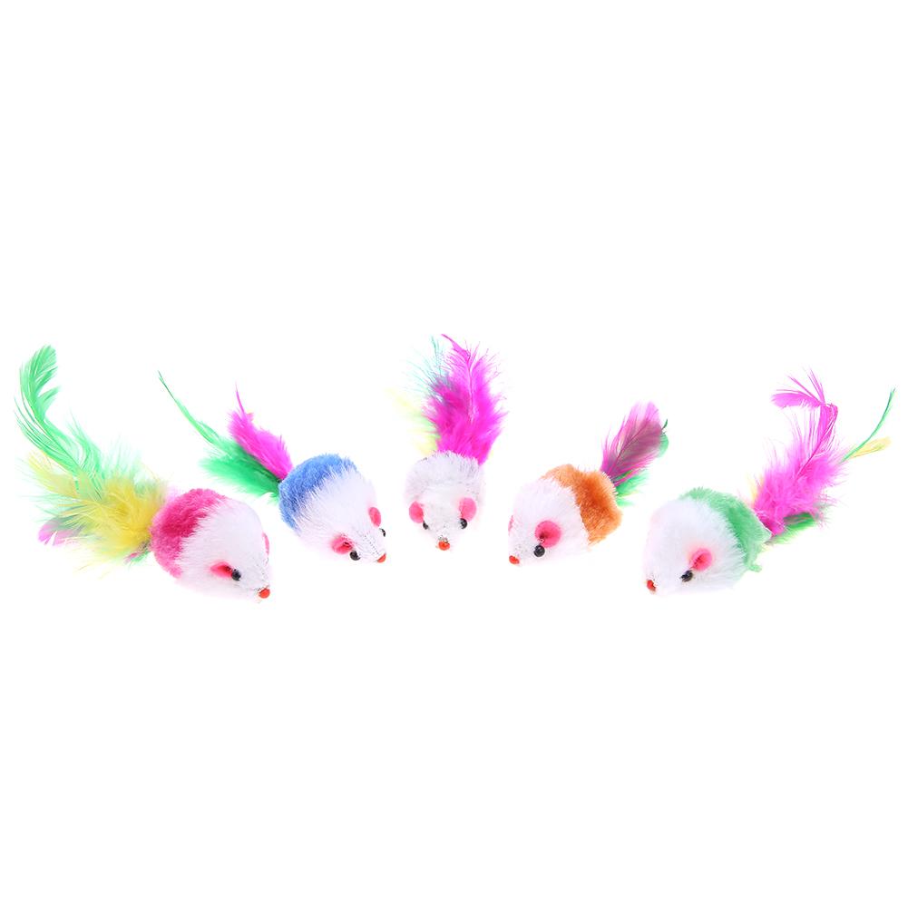 

Funny Pet Cat Toy Plush False Mouse Interactive Teaser Toys With Feather, 501 Original