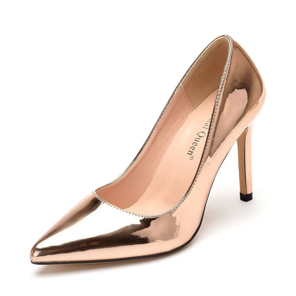 Breakj Breakj Cm Sexy Large-Size Pointed Single Shoes Red Leather Fine Heel Single Shoes Lady Tip Shoes Women's Shoes