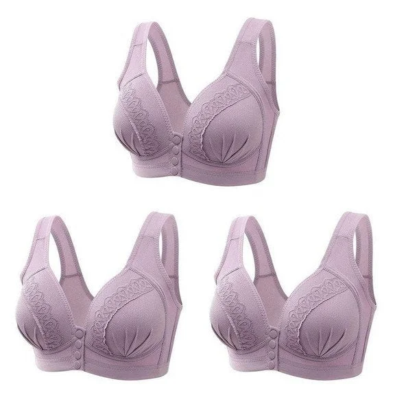 LB&reg;Moisture-wicking Skin-Friendly Cotton Front Button Bra- BUY 1 GET 2 FREE