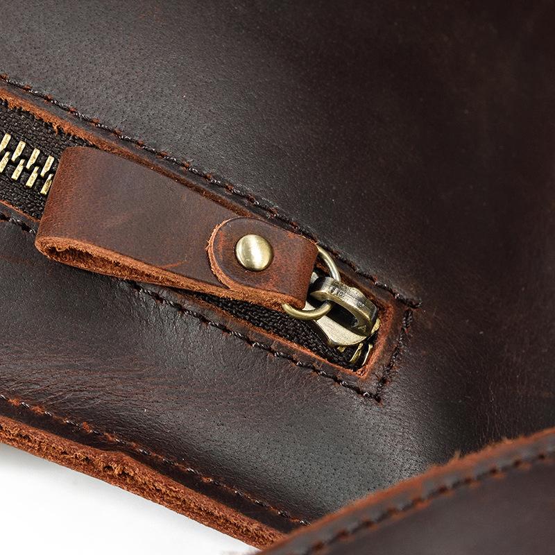 Handmade Crazy Horse Leather Men's Backpack