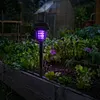 Solar-powered Solar Dual-Mode Garden Zapper IPX4 Waterproof Outdoor Garden Insect Killer Lamp Mosquito Repellent Zappers for Moths Gnats Flies Small Flying Insect Gnat
