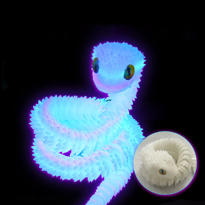 Tegooe 3D Printed Articulated Snake Figurine - Flexible Desktop Ornament