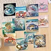 12Pcs Beach Crab Seashell DIY Diamond Painting Greeting Cards for Adults Gifts