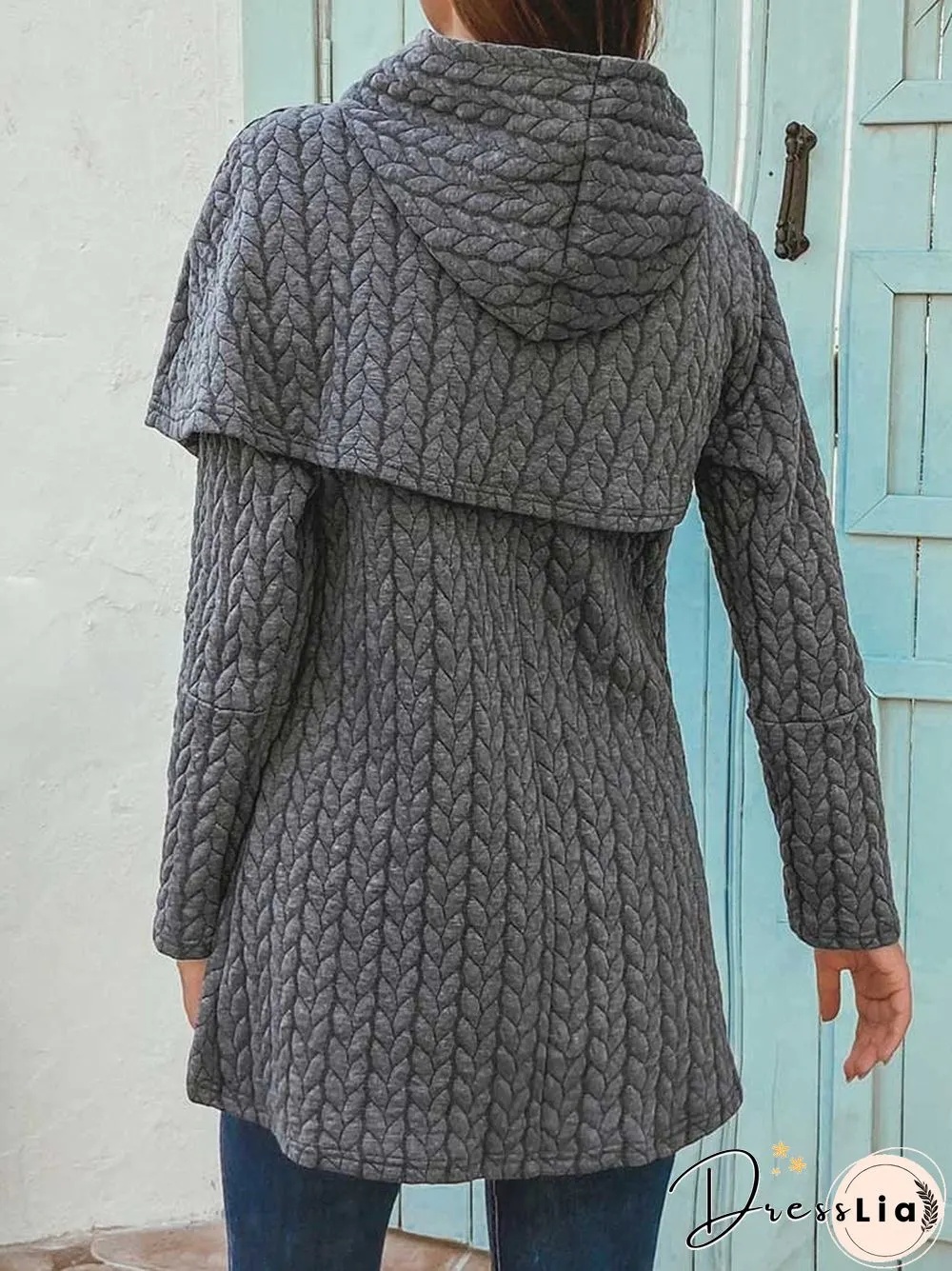 Women Casual Asymmetrical Hem Long Sleeve Hoodies