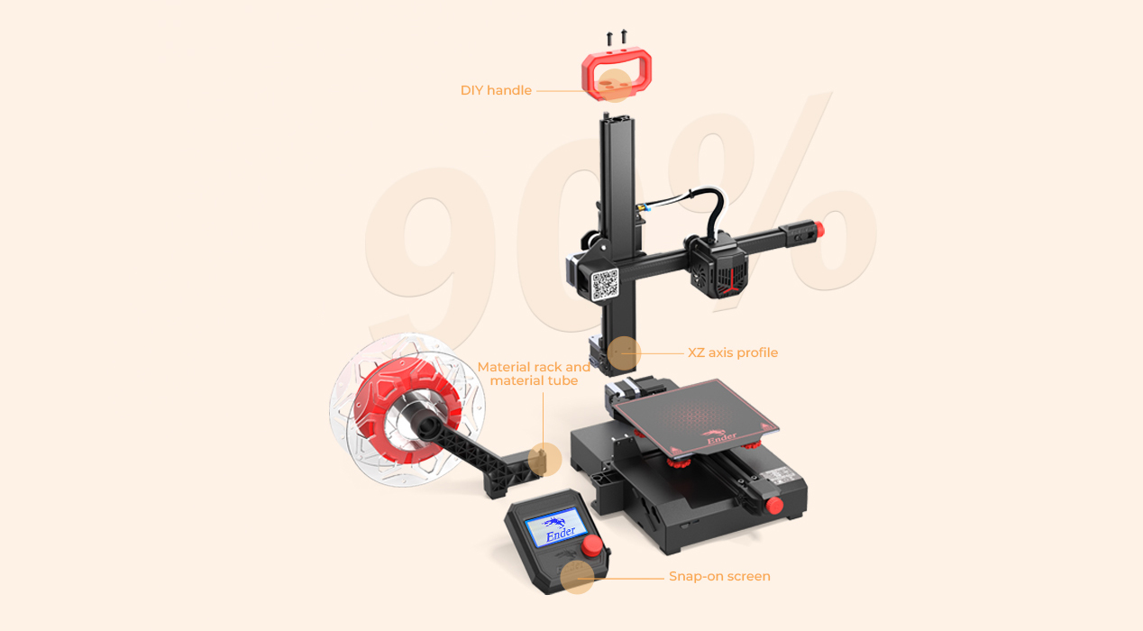 Creality Ender-2 Pro 3D printer:Quick Assembly With Four Steps