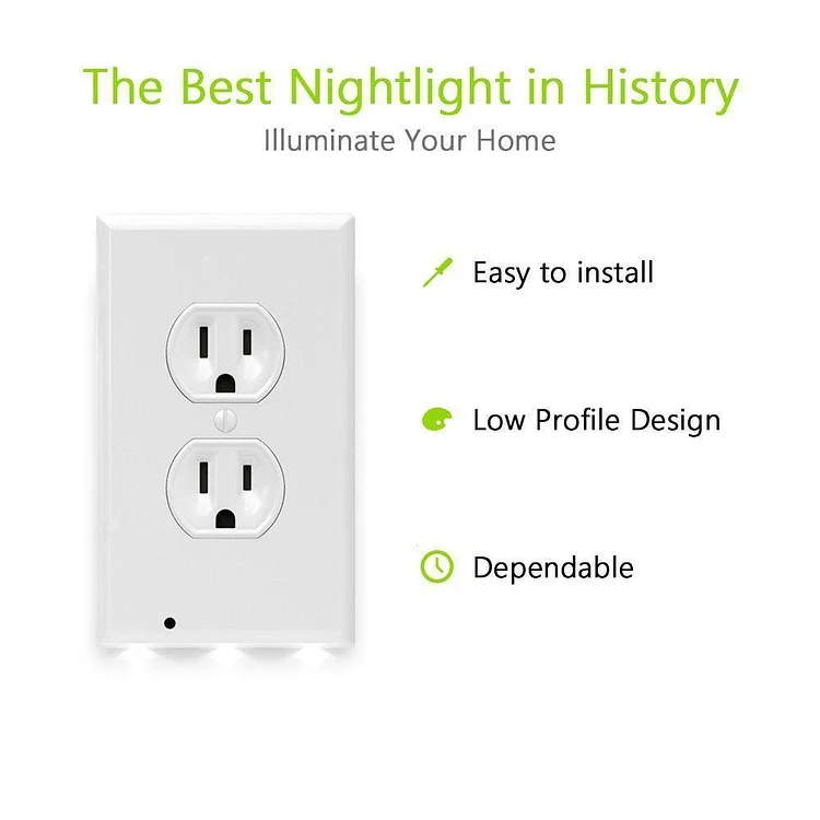 Hirundo Outlet Wall Plate With LED Night Lights | 168DEAL