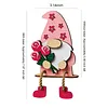 Wooden Valentines Gnome Figurines Decoration with Dangling Legs for Home Office