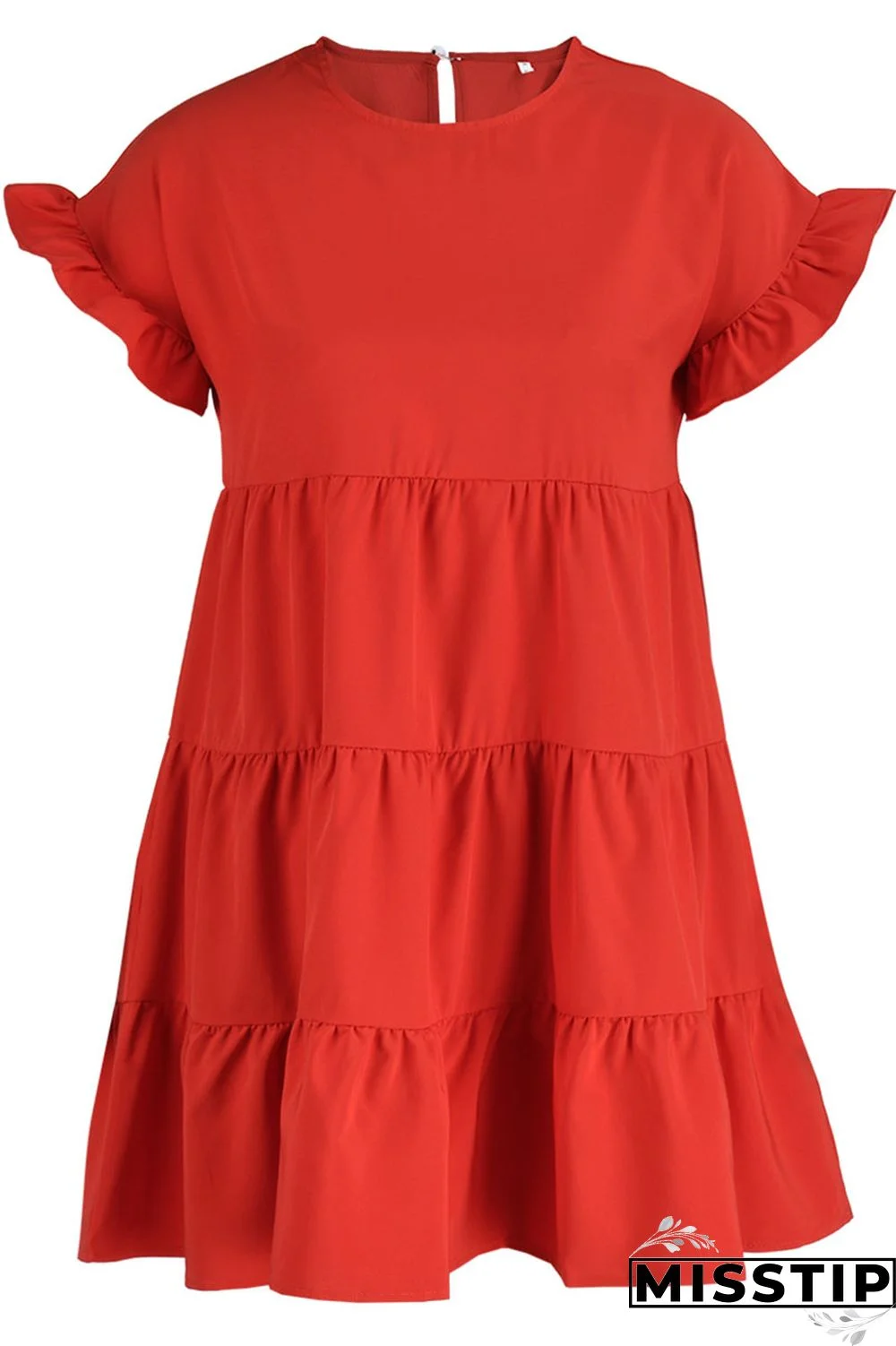 Blue Casual Solid Patchwork Fold Stringy Selvedge O Neck A Line Dresses