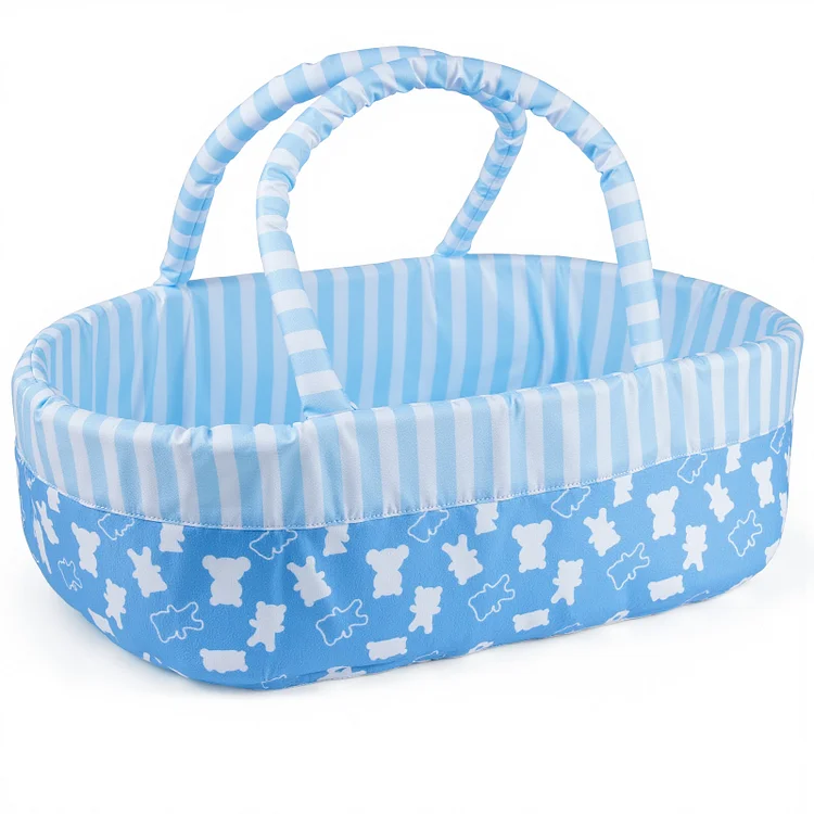17"- 22" Blue Stripe Star Basket Reborn Baby Doll Accessories Set：Realistic Reborn Baby Dolls By Rsgdolls®