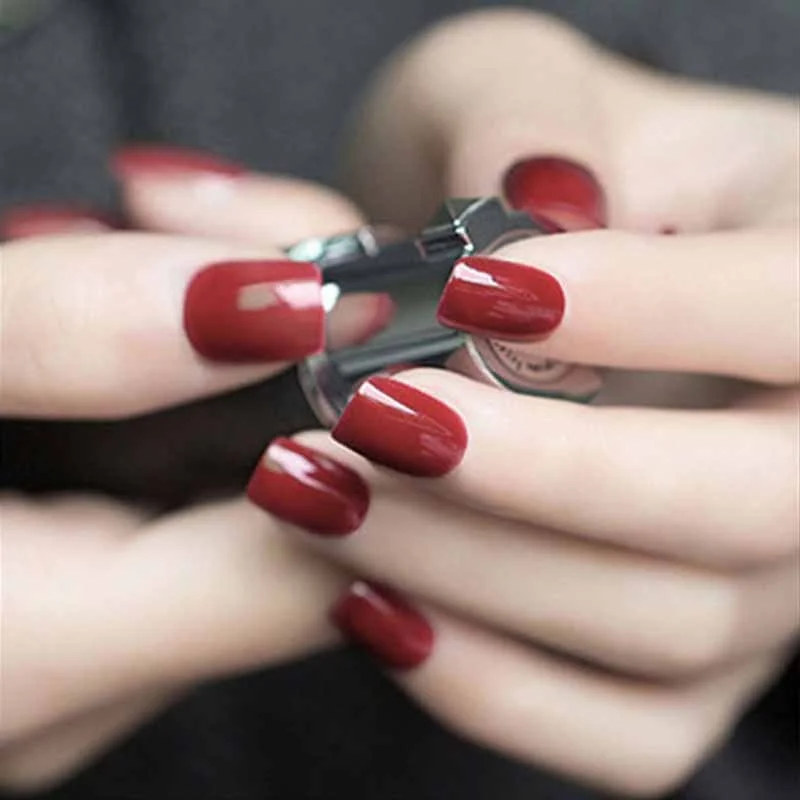 24pcs Wholesales Fake Nails For Women Light Color Solid Color Short Nail Tips Fingernail DIY Nail Art False Nails with Glue-Nail Inspo