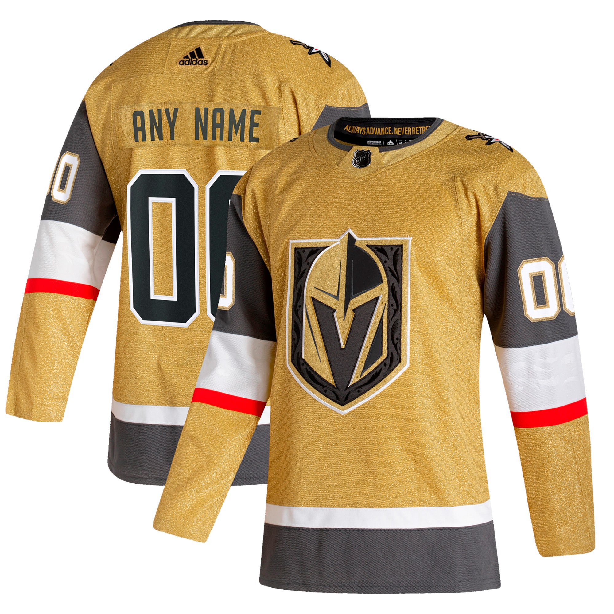 Vegas Golden Knights  Home  Custom Jersey – Gold mysite