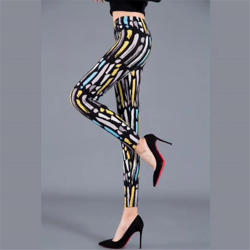 CUHAKCI Printed Leggins Elastic Fitness Leggings Sexy Pants Women Push Up Trousers Summer Gym Sports Dropshipip