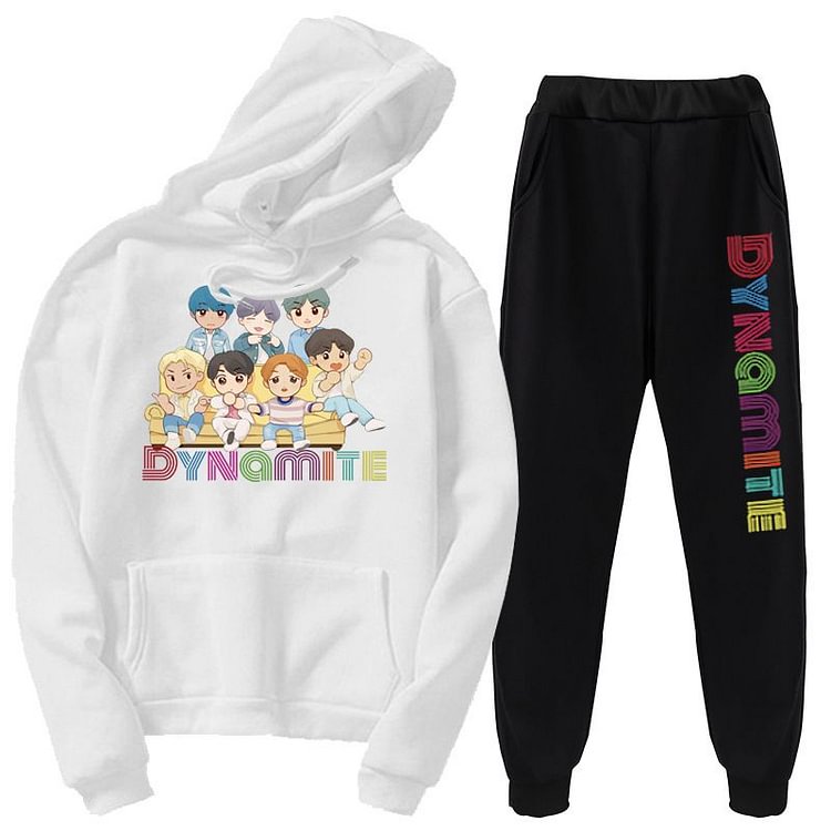방탄소년단 DYNAMITE Album Cartoon Hoodie Suit