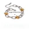 Chic Golden Stainless Steel Pearl Zircon Bracelets