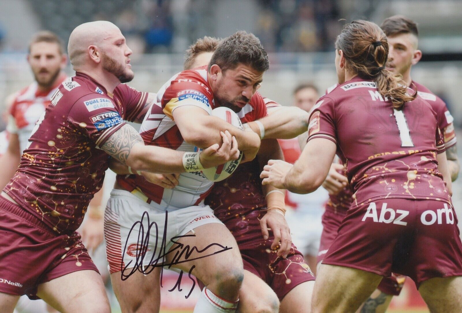 Mickael Simon Hand Signed 12x8 Photo Poster painting - Catalans Dragons Autograph 1.