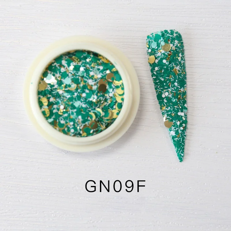 iridescent Flakes Gold Pink White Flakes Slices Chrome Pigment Dust Nail Powder Glitter Sequins Nail Art Decoration Manicures-Nail Inspo