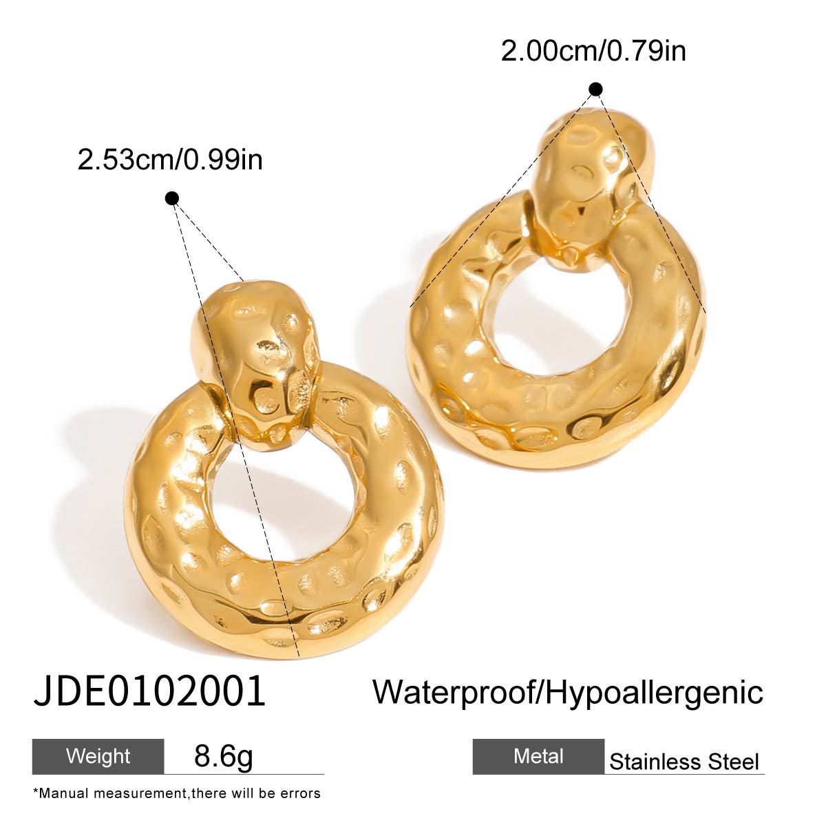 Jie Ding Stainless Steel Circle Earrings Earrings Design Niche Earrings Titanium Steel