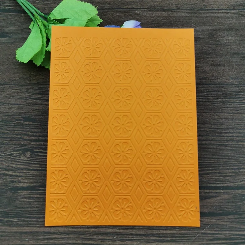 Hexagon geometric flowers print DIY Plastic Embossing Folders for DIY Scrapbooking Paper Craft/Card Making Decoration Supplies