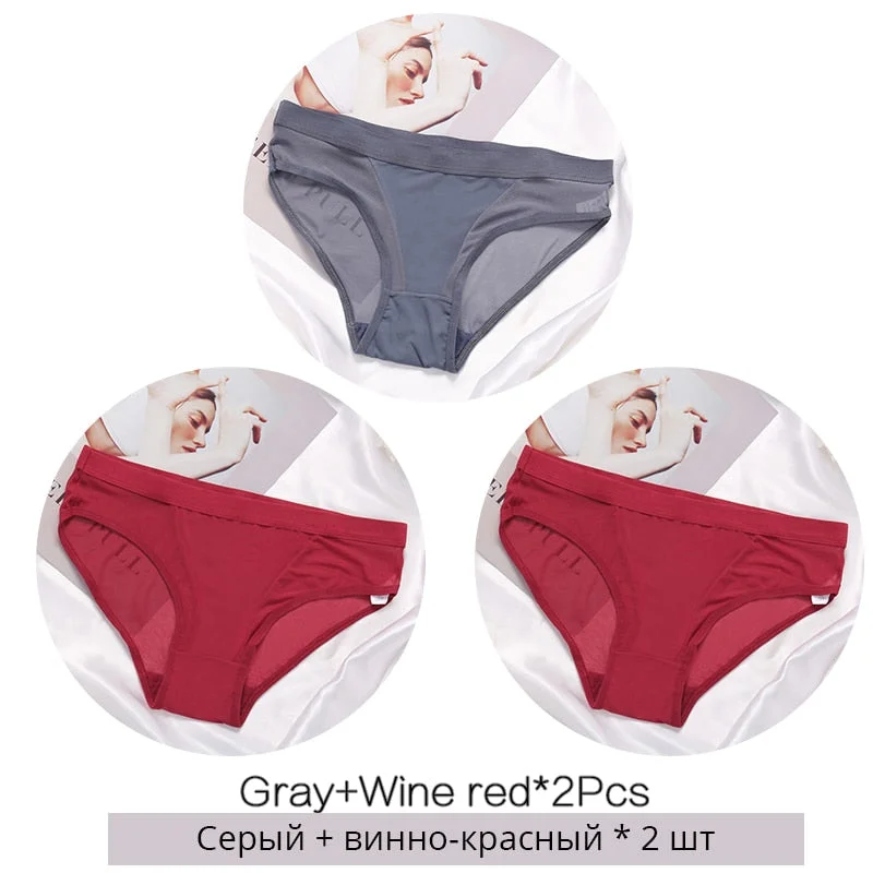 FINETOO Women Low Waist Panties Transparent Mesh Underpants M-2XL Ladies Briefs Female Underwear Fashion Girl Panty Lingerie New