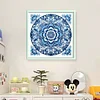 Blue And White Porcelain-Mandala-14CT Stamped Cross Stitch 40*40cm/15.75*15.75in