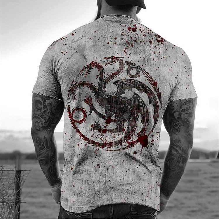 Alien Contract Print Mens Fashion Short Pullover
