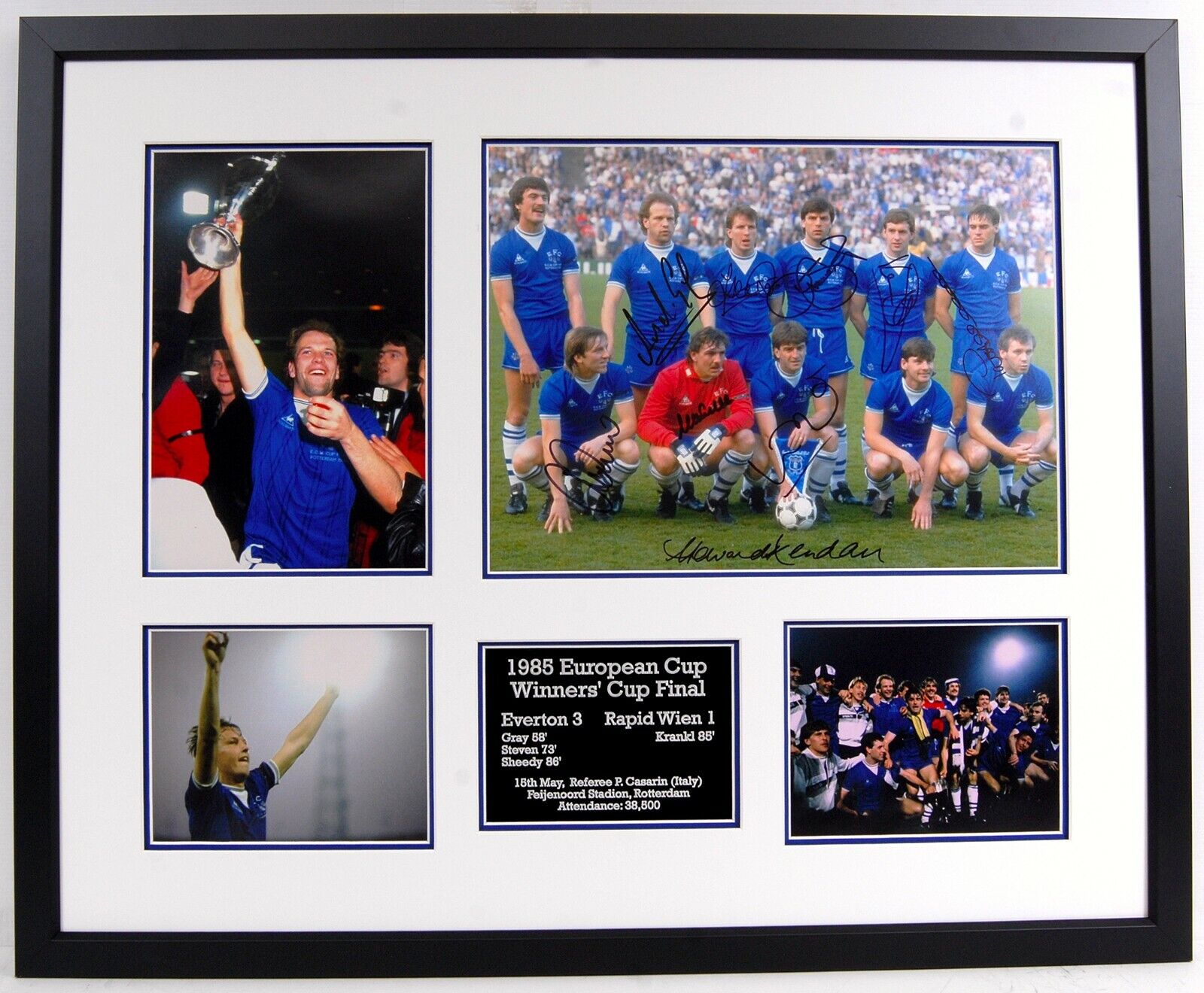 Everton 1985 European Cup Winning Squad Multi Signed & Framed Photo Poster painting AFTAL RD COA