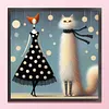 Cat and Woman Full Stamped Cross Stitch 11CT 3-Strand 40x40cm