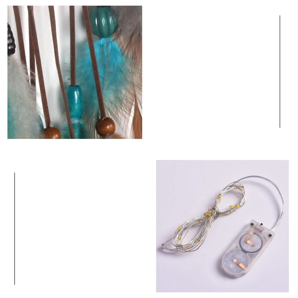 Handmade Dream Catcher LED Light Feathers Wall Hanging Dreamcatcher Decor