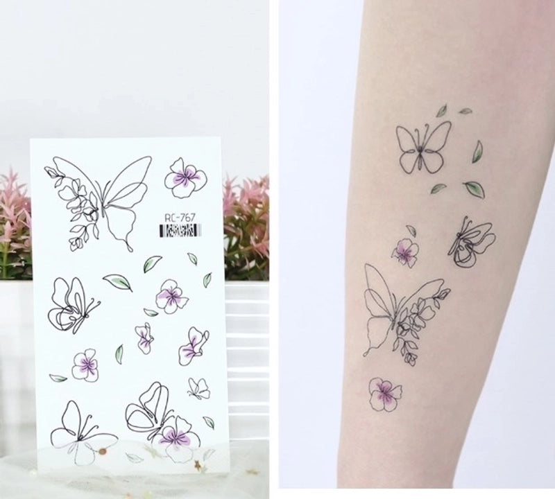 Butterfly Water Transfer Sticker Artificial Decorations4