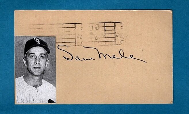 1953 SAM MELE-CHICAGO WHITE SOX AUTOGRAPHED PENNY PC W/Photo Poster painting-(d.2017)