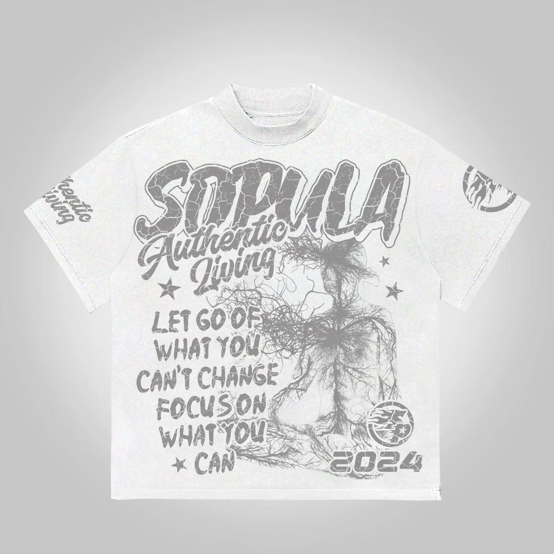 Sopula Studio Real Wise Vintage Print Graphic Cotton T-shirt