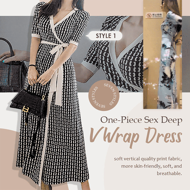 One-Piece Sexy Deep V Wrap Dress