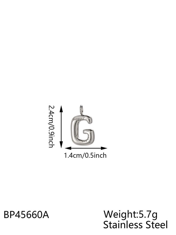 1 Piece 24mm 304 Stainless Steel Letter Pendant Chain
