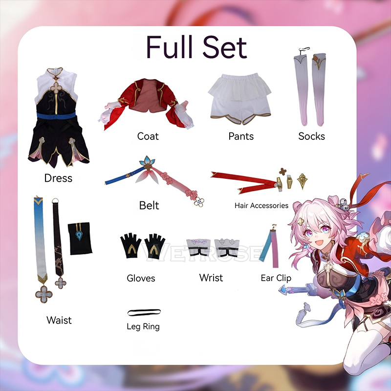 [Wetrose] In Stock SSR March 7th Hunt Honkai Star Rail Cosplay Costume Chinese Xianzhou Style Март 7 Wig Full Set