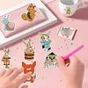 35 PCS DIY Diamond Painting Sticker Gem Sticker Crafts Kits (Elephant Panda Lion)