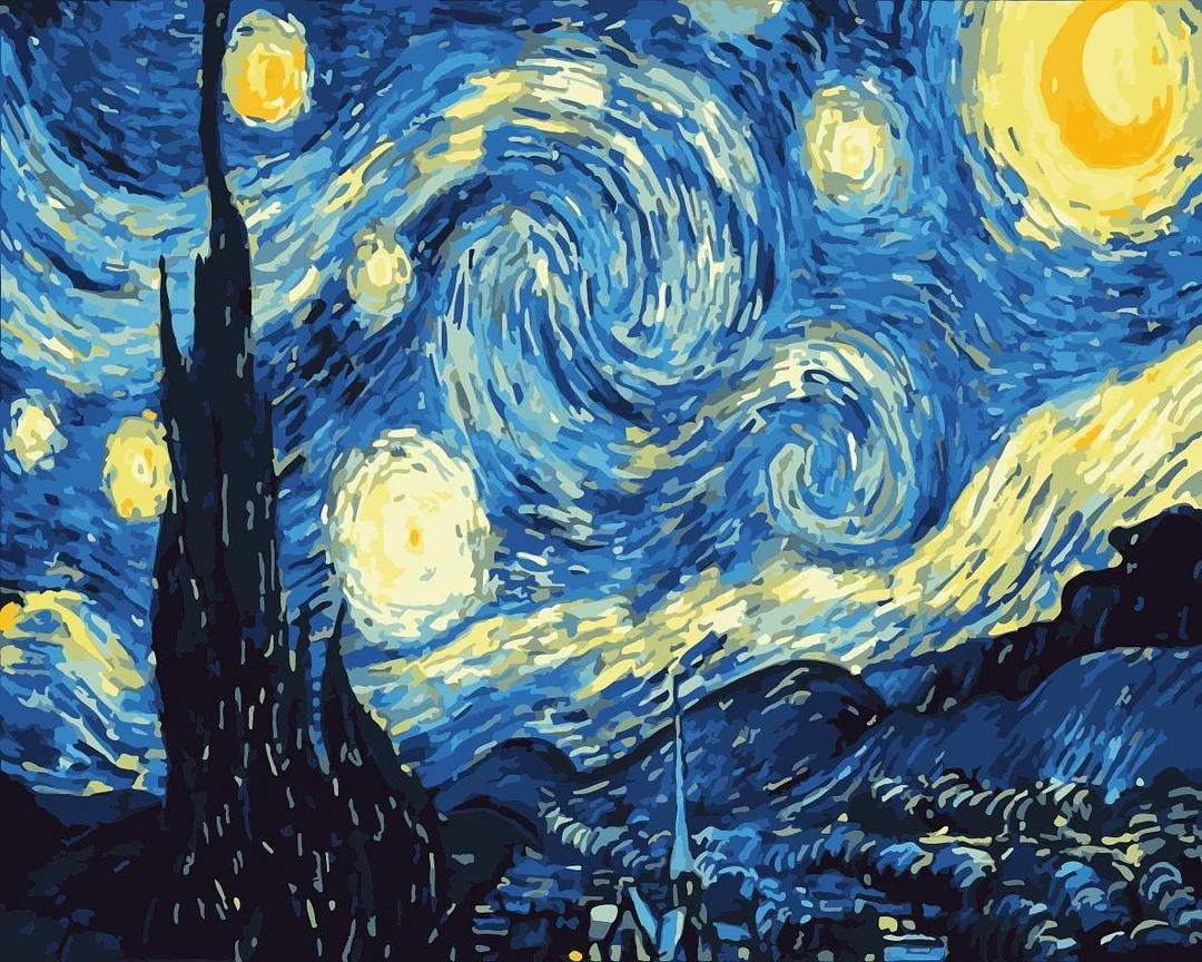 Van Gogh Starry Sky Paint By Numbers Kits UK For Adult HQD1352