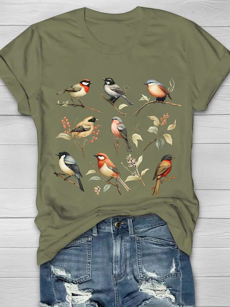 Bird On A Branch Printed Women's T-shirt